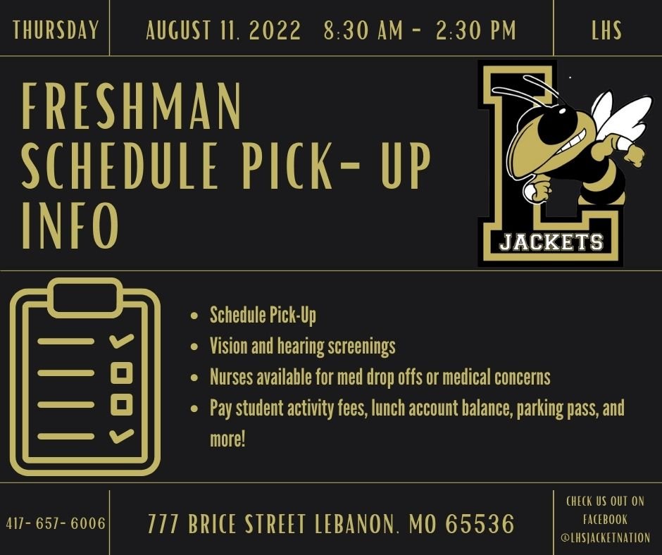 LHS Freshman Schedule Pickup